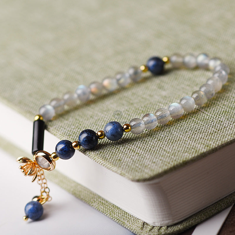 Luck Muse Moonstone Lazurite Healing Bracelet - Image 3
