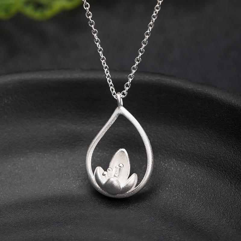 Buddha Lotus Flower 925 Sterling Silver Necklace Pendant for Enlightenment - Image 7