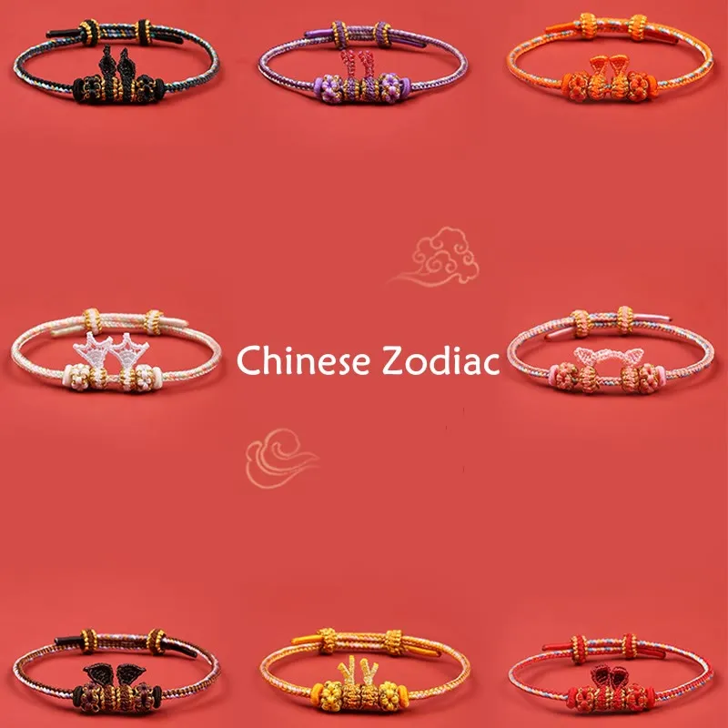 Braided Bracelet: Handmade Year of the Dragon Chinese Zodiac Luck Luck Muse - Image 25