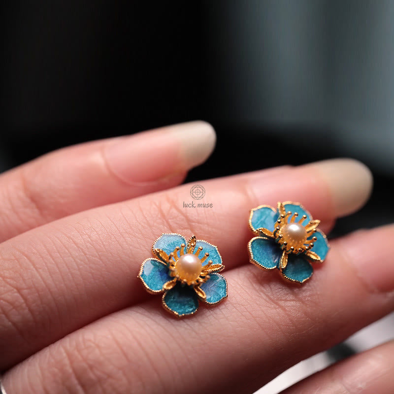 Luck Muse Peach Blossom Pearl Stud Earrings - Image 7
