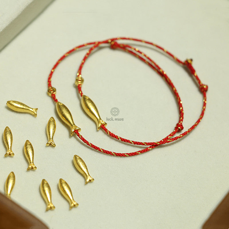 Braided Koi Fish Luck Wealth Bracelet with 14K Gold Plating by Luck Muse Shop