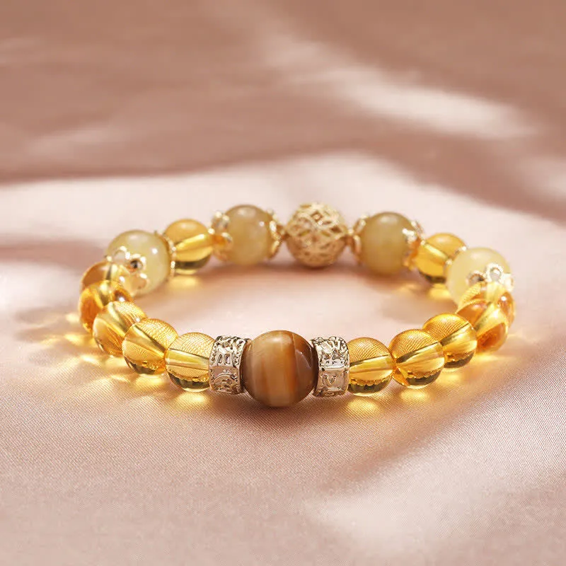 Buddha Citrine Beaded Bracelet for Generosity and Prosperity - Image 2