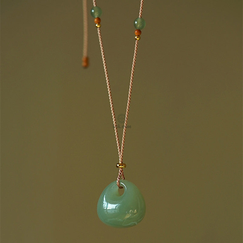 Luck Muse Natural Jade Luck & Prosperity Necklace Pendant - Assorted Colors - Image 8