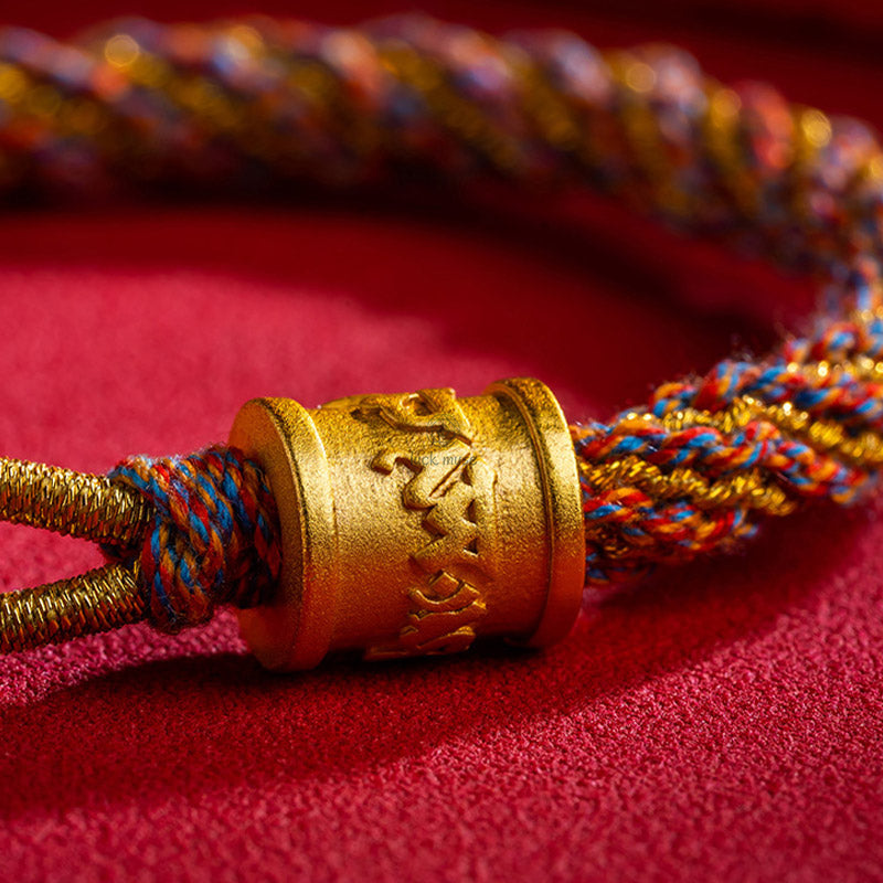 Multicolored Handmade Tibetan Om Mani Padme Hum Ruyi Charm Bracelet with Luck Muse - Image 6