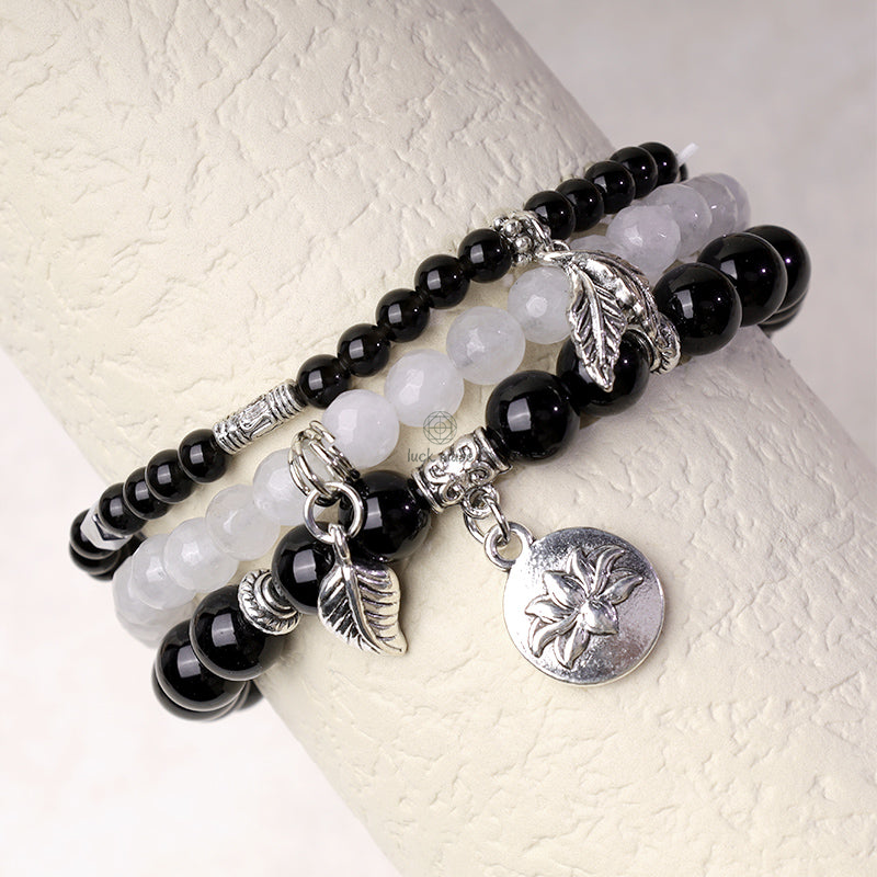 Luck Muse Natural Quartz Crystal Lotus Bracelet Set (3 Pieces) - Image 10