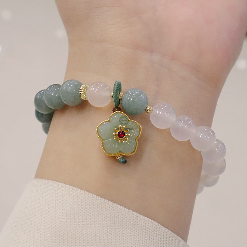 Lotus Flower White Agate Luck Muse Protection Bracelet - Image 7
