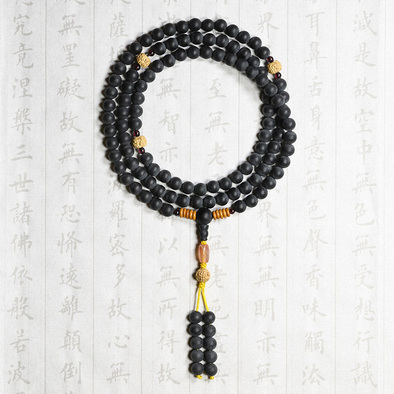 Tibetan Mala Bracelet with Cypress Bodhi Seeds and Red Agate Healing Properties - Image 6