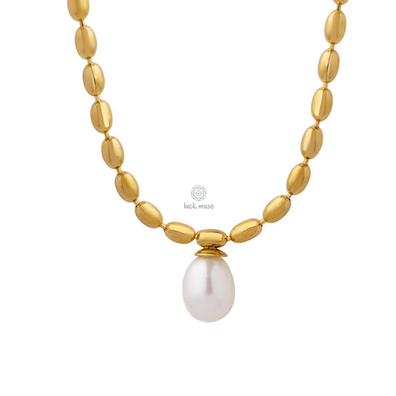 Pearl Bead Peace Necklace Pendant by Luck Muse Shop - Image 11