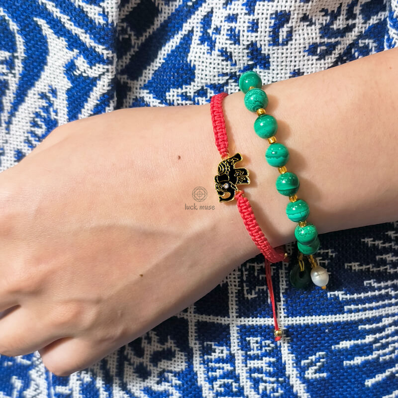Tibetan Red String Elephant Bracelet with Handmade Wisdom for a Bright Future - Image 6