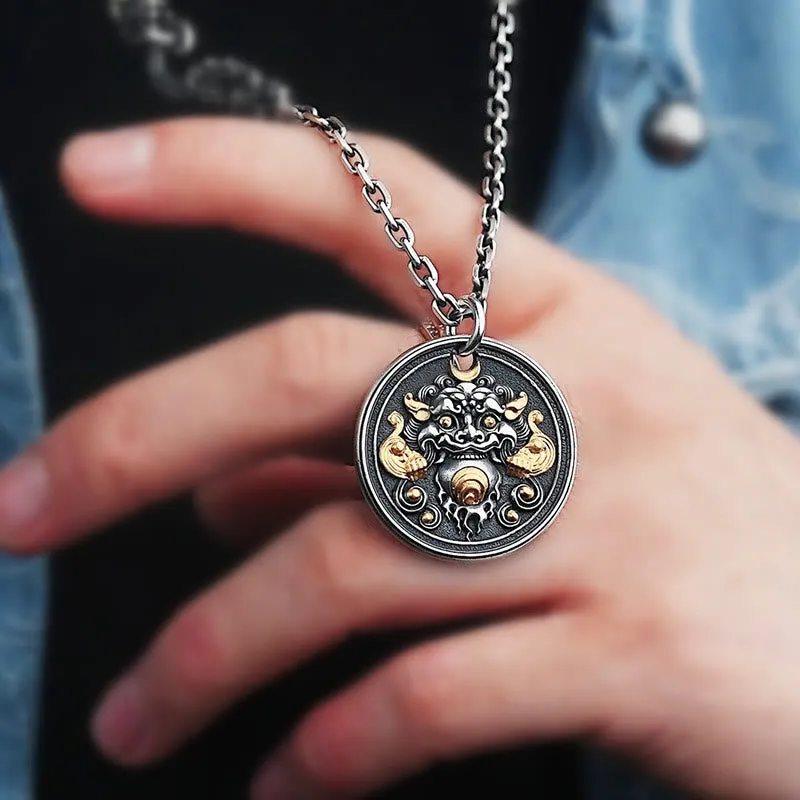 Luck Muse Tibetan Kirtimukha Healing Amulet Necklace - Image 4