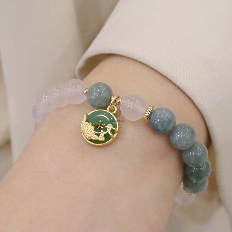 Lotus Flower White Agate Luck Muse Protection Bracelet - Image 9