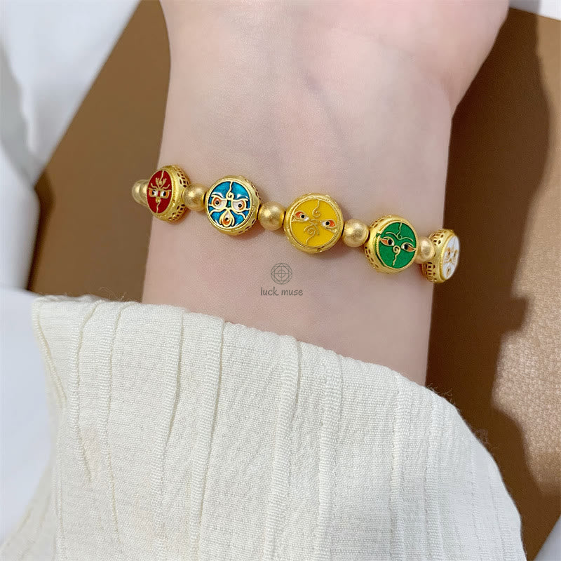 Tibetan Five Wealth Deities Copper Beads Bracelet - Image 8