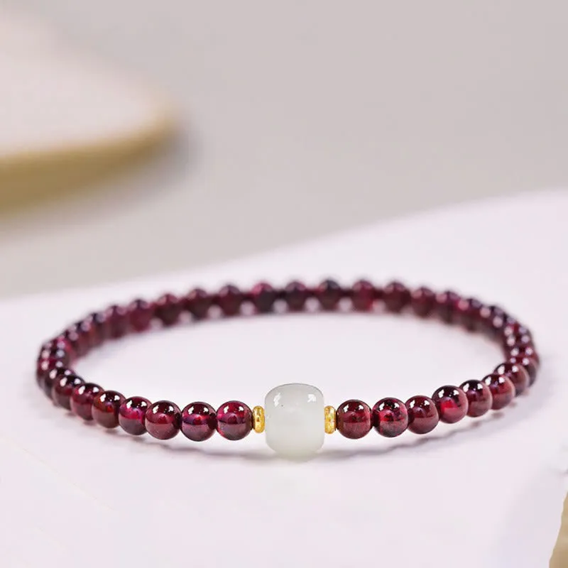 Luck Muse Garnet Jade Bead Purification Bracelet