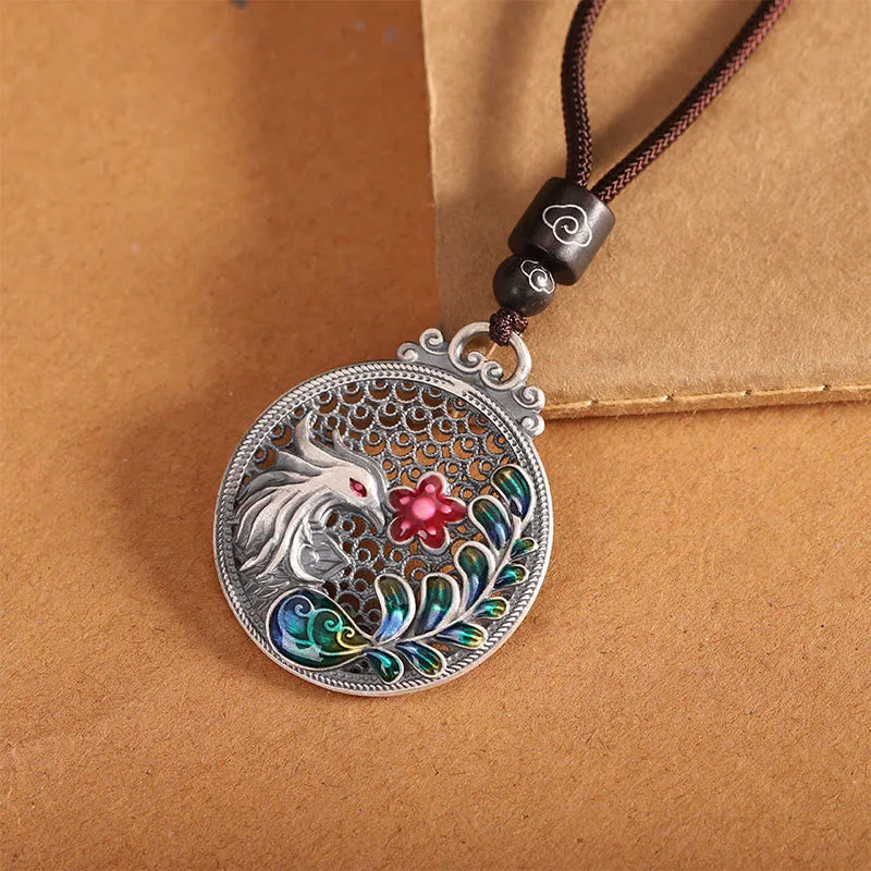 Luck Muse 990 Sterling Silver Phoenix Luck Protection Pendant Necklace - Image 2