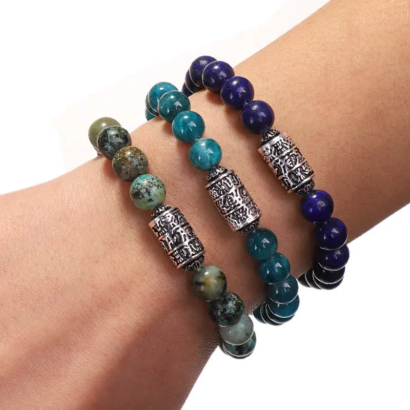 Luck Muse Natural Beaded Bracelet with Lazurite, Pietersite, Unakite, and Om Mani Padme Hum - Image 14