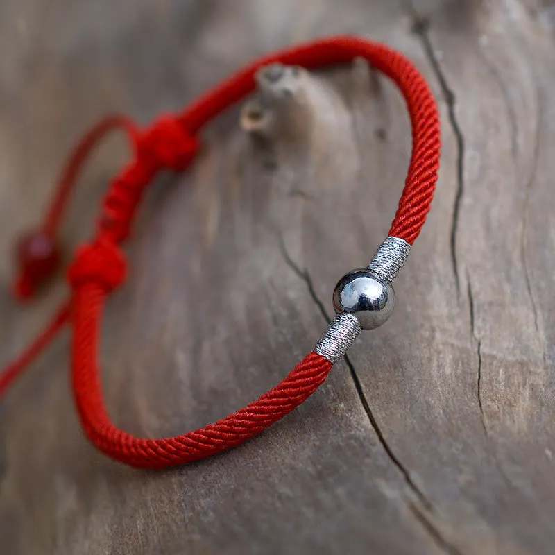 Luck Muse 925 Sterling Silver Lucky Bead Protective Red String Bracelet - Image 9