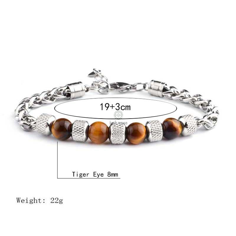 Luck Muse Black Onyx Tiger Eye Courage Bracelet - Image 4