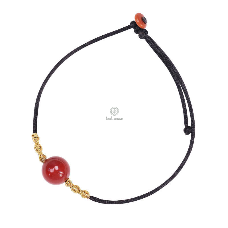 Natural Red Agate Chalcedony Self-Acceptance Confidence Bracelet Necklace Set - Image 7