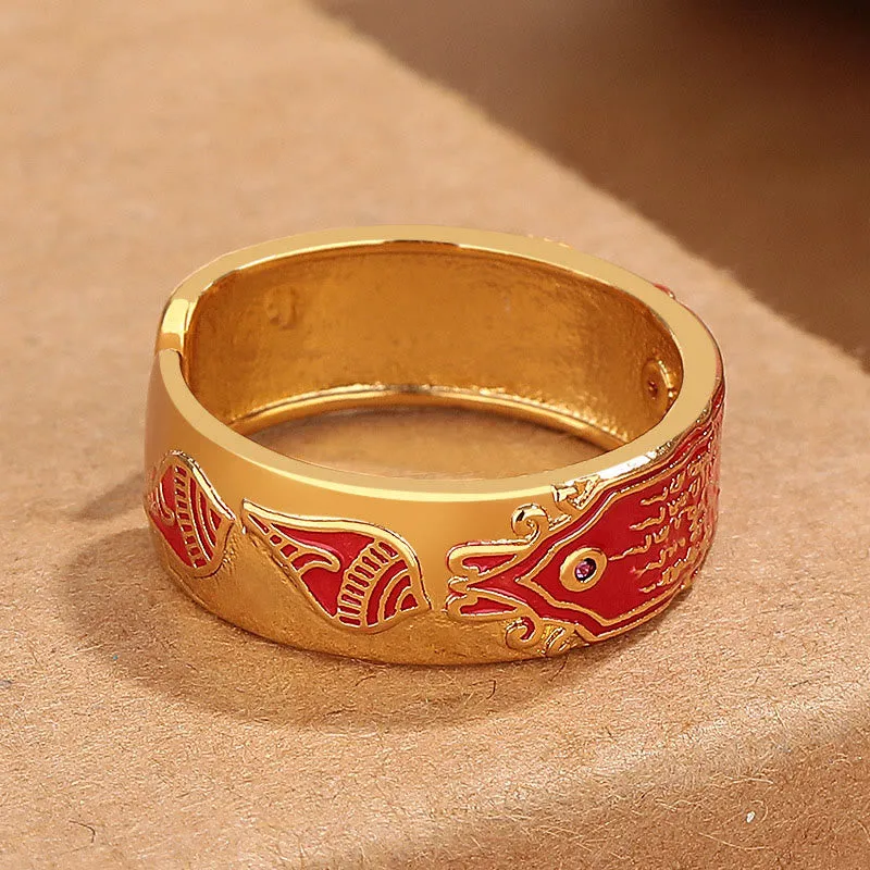 Five Scriptures Copper Healing Ring with Luck Muse - Image 2