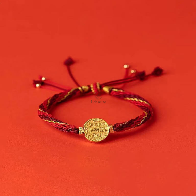 Luck Muse Five Directions Wealth Gods Handmade Reincarnation Knot Protection String Braided Bracelet - Image 2