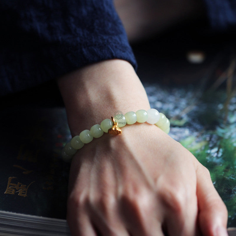 Jade Lotus Abundance Bracelet with Adjustable Fit - Image 8