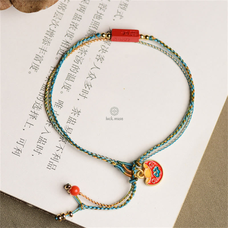 Handmade Cinnabar Blessing Braid Double Layer Bracelet - Image 7