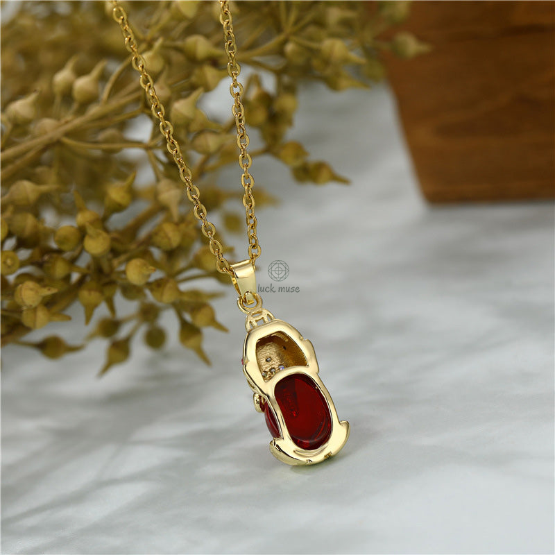 Genuine Garnet Pixiu Fortune Necklace by Luck Muse Shop - Image 5