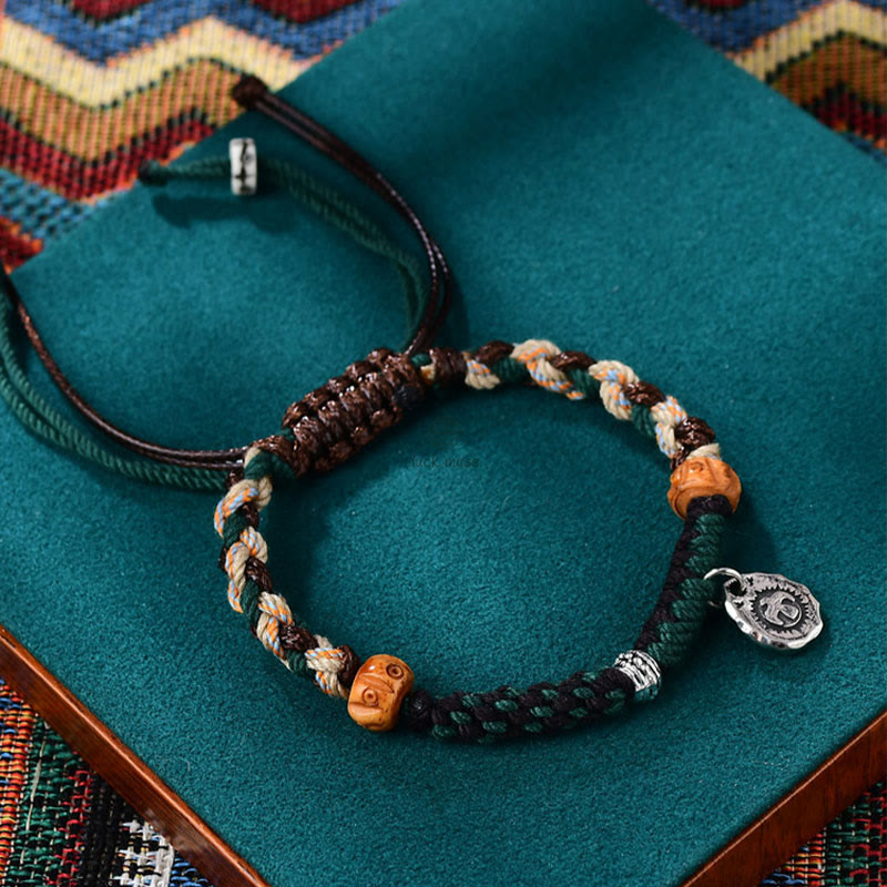 Tibetan Dzi Bead Agate and Yak Bone Wealth Bracelet - Image 14
