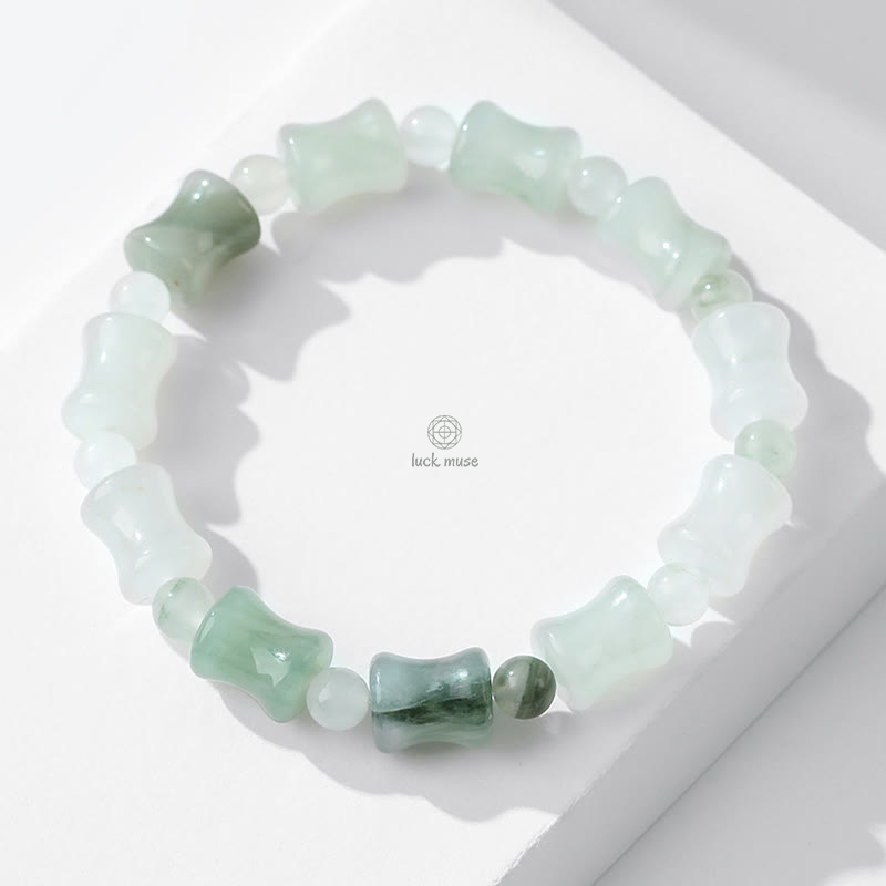 Bamboo Pattern Jade and Coconut Shell Buddha Bracelet for Abundance and Luck - Image 9