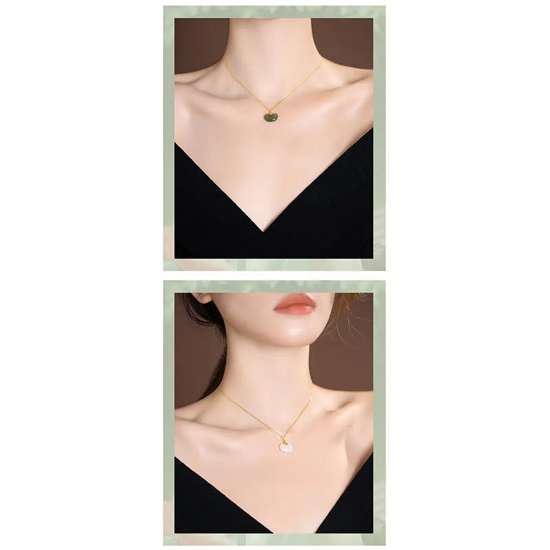 Luck Muse 925 Sterling Silver Hetian and Cyan Jade Luck Laughing Buddha Butterfly Necklace Pendant - Image 8
