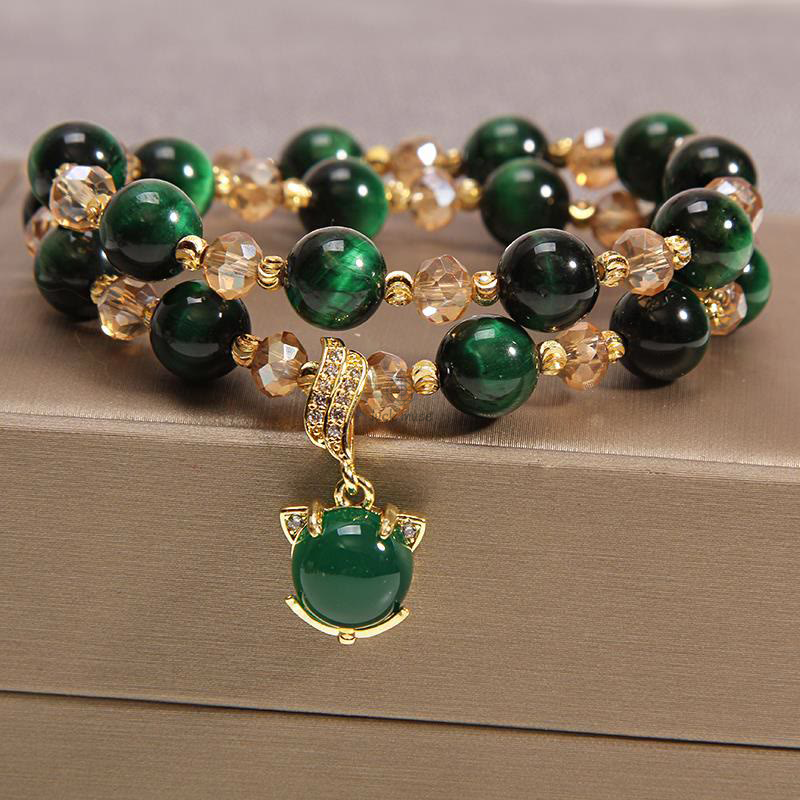 Tiger Eye Pixiu Fox Protection Double Wrap Bracelet - Image 12