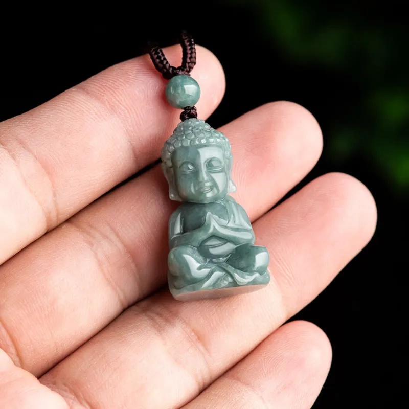 Natural Jade Buddhist Meditation Necklace Pendant - Serenity Amulet - Image 5