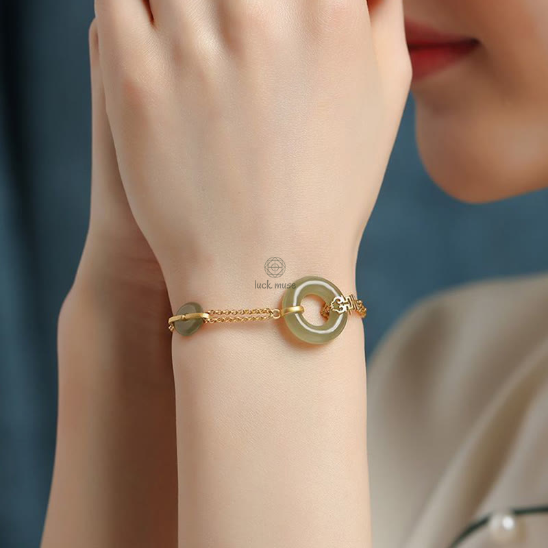 Round Jade Fu Character Prosperity Bracelet - Image 9