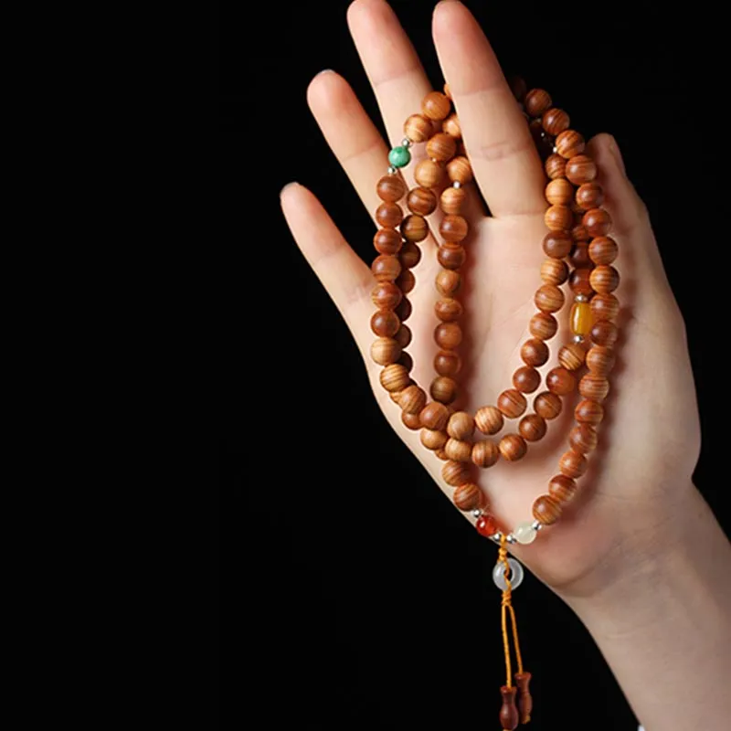 Rosewood Tibetan Mala Healing Necklace Bracelet by Luck Muse Shop - Image 2