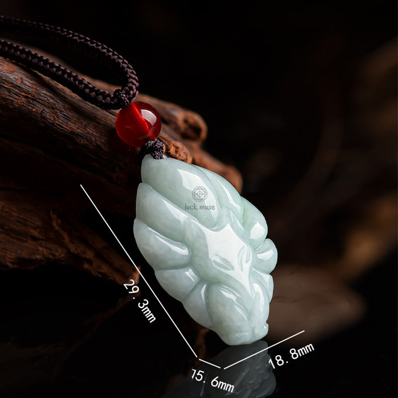 Natural Jade Nine-Tailed Fox Luck & Prosperity Necklace Pendant from Luck Muse Shop - Image 7