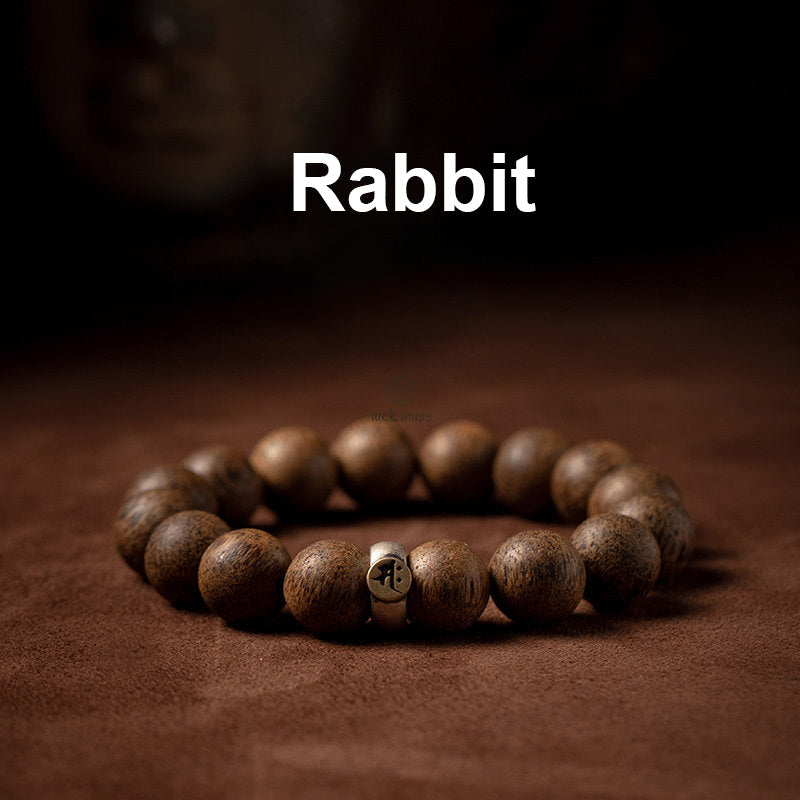 Chinese Zodiac Natal Buddha Agarwood Silver Bracelet for Peace and Calm - Image 14