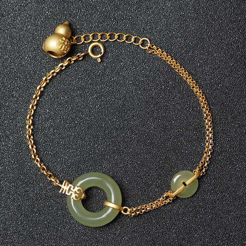 Round Jade Fu Character Prosperity Bracelet - Image 14