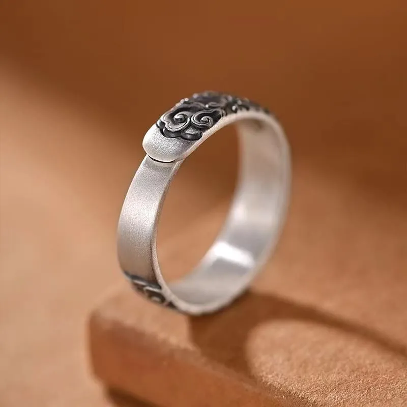 Luck Muse Vintage Auspicious Cloud Pattern Ring - Image 4