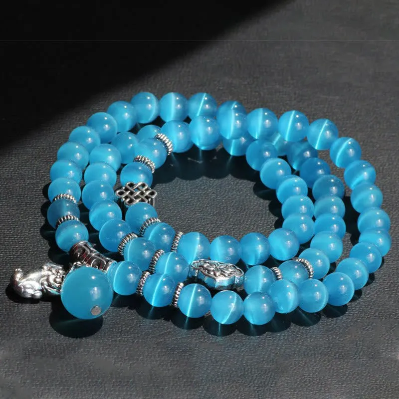 Luck Muse Cat's Eye Pixiu Triple Wrap Bracelet - Energizing Support - Image 33
