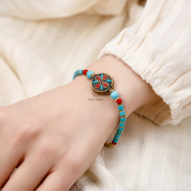 Tibetan Turquoise Buddha Bracelet for Protection and Strength - Image 3