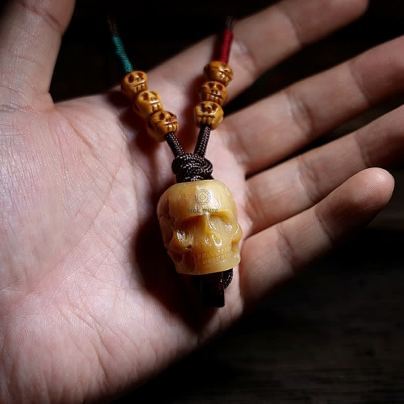 Tibetan Camel Bone Skull Protection Necklace Pendant - Luck Muse - Image 6