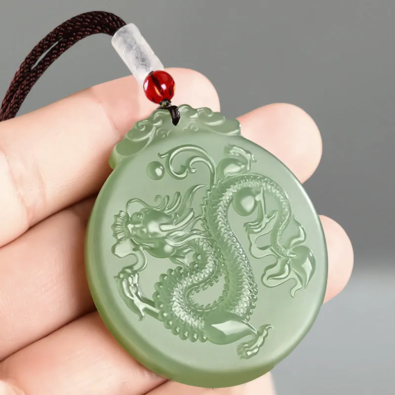 Chinese Zodiac Dragon Jade Luck Necklace Pendant from Luck Muse Shop - Image 2