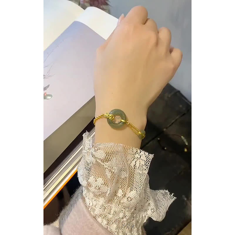 Round Jade Fu Character Prosperity Bracelet - Image 13