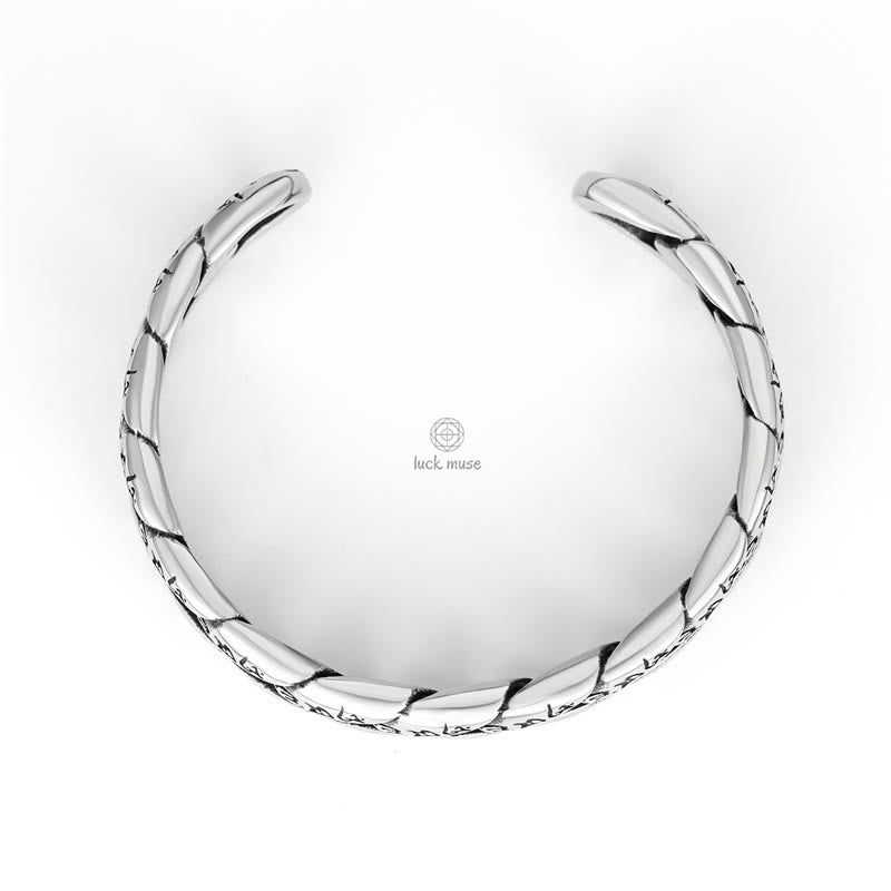 Tibetan Om Mani Padme Hum Mantra Titanium Steel Bangle Bracelet - Peaceful Design - Image 6