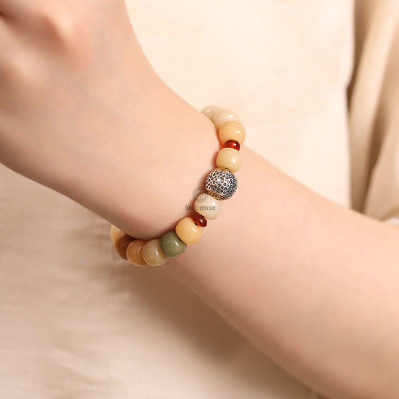 Bodhi Seed Om Mani Padme Hum Wisdom Bracelet with Buddhist Citipati Design - Image 8