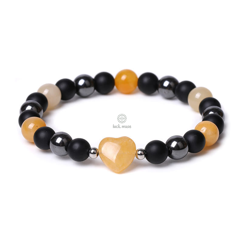 Black Onyx Tiger Eye Crystal Love Heart Protection Bracelet - Image 18
