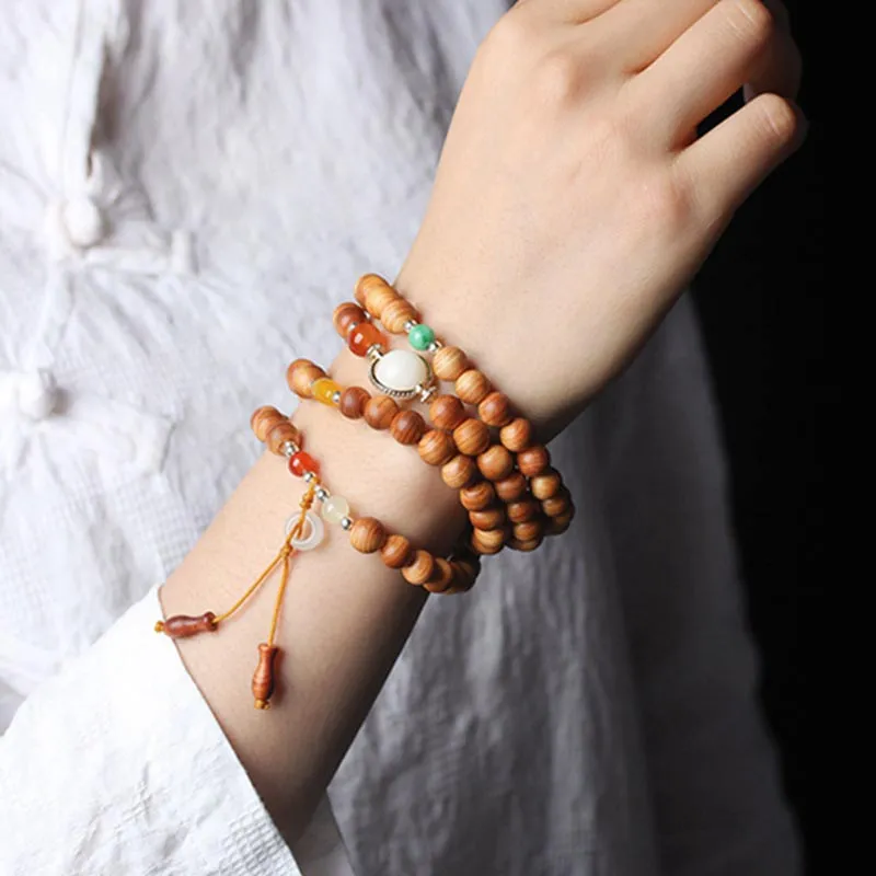 Rosewood Tibetan Mala Healing Necklace Bracelet by Luck Muse Shop - Image 5