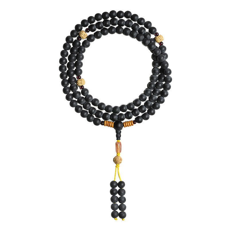 Tibetan Mala Bracelet with Cypress Bodhi Seeds and Red Agate Healing Properties - Image 12