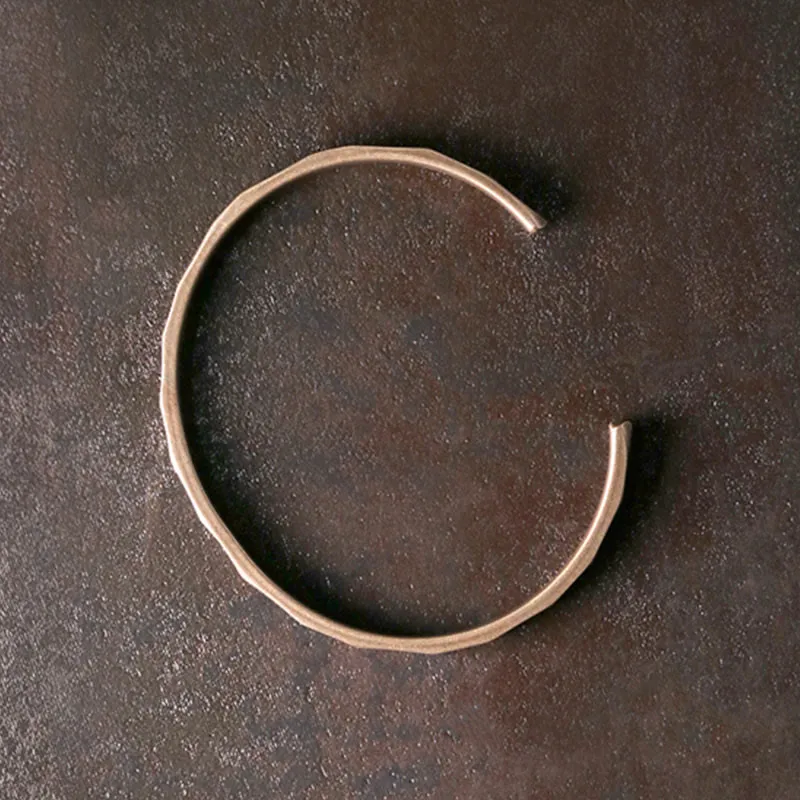 Vintage Rustic Copper Cuff Bracelet with Adjustable Wealth Design - Image 5