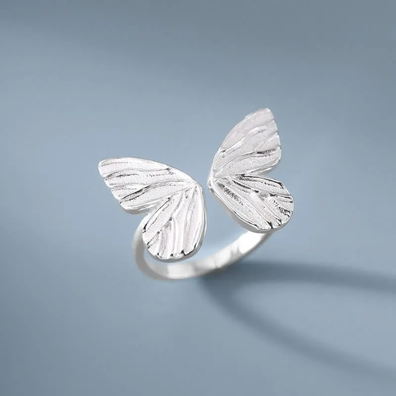 Luck Muse 925 Sterling Silver Butterfly Freedom Ring - Image 3